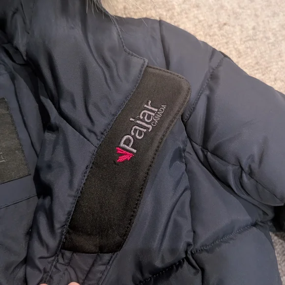 EUC Pajar Girls Navy Puffer Coat with Faux Fur Hood - Picture 6 of 10